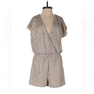 Honey Punch Beige Sequin Romper (L)